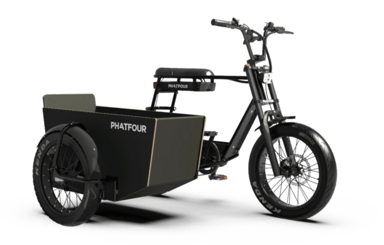 E Fatbike Seitenwagen Fahrrad Phatfour 470Wh FLS+ Gruen