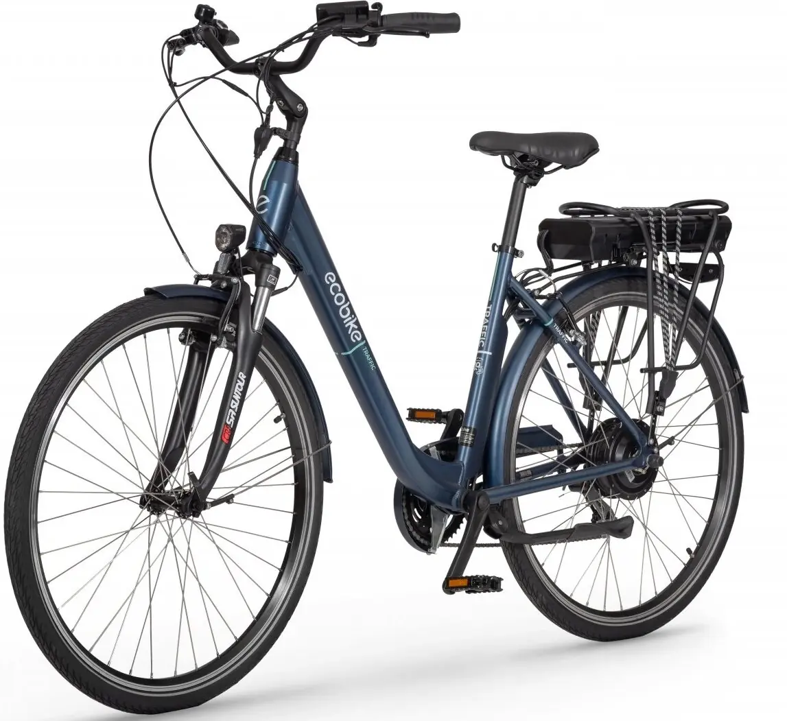 Urban E Bike Hollandrad Damen Tiefeinsteiger 26 Zoll Blau 468Wh